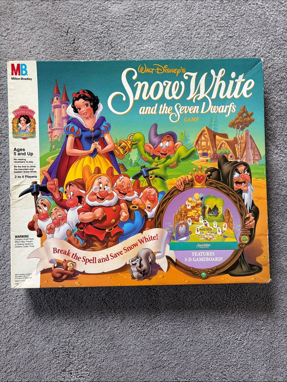 Walt Disney's Snow White and the Seven Dwarfs Board Game - Colorful Illustration